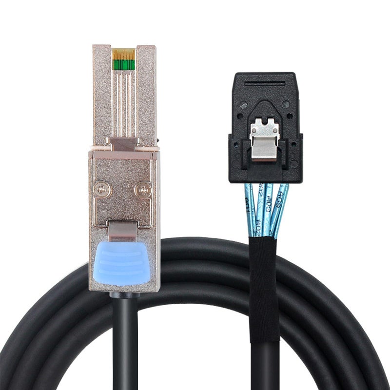 Heretom External Mini SAS 28AWG Male 26Pin SFF-8088 to Internal Mini SAS Male 36Pin SFF-8087 Data Cable 1M 3.3feet - Image 1